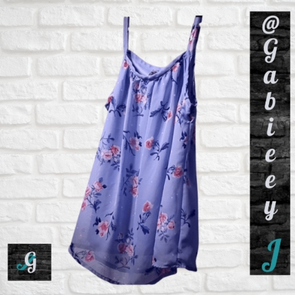 Knitworks Other - 3 for $15/Tank Blouse,light blue w flowers, medium
